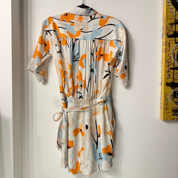 Diane von Furstenberg, Print 100% Silk Romper Shorts - Picture 8 of 11